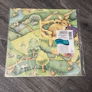 Vintage Hallmark Bunny Wrapping Paper 90s Pastel Birthday Shower Gift Wrap New